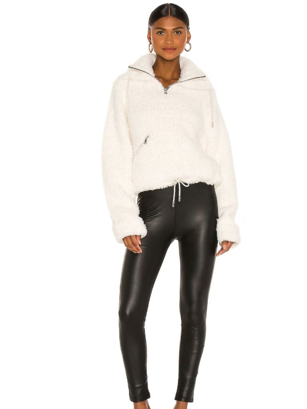 Plush Black Faux Leather Fleece Lined Liquid Leggings